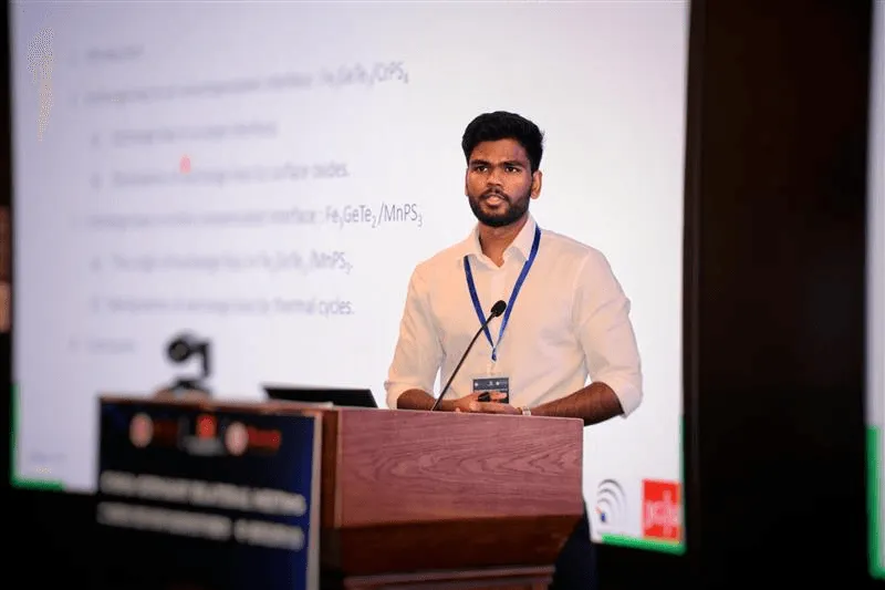 Aditya Kumar presenting an invited talk on exchange bias in van der Waals heterostructures at the Sino-German 2D Materials Workshop, 2024.